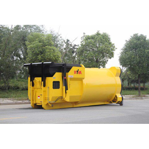 Thùng thu-ép rác di động, chất tải bằng phễu nâng