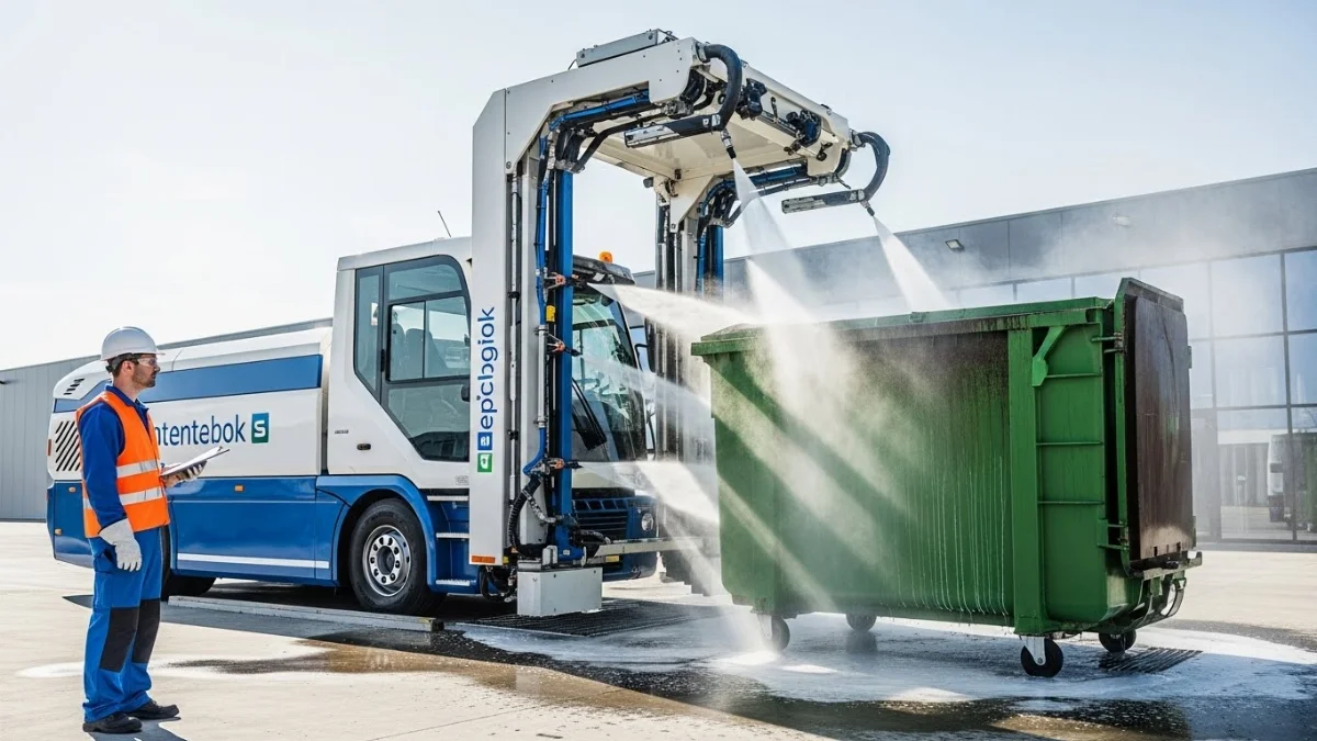 Xe rửa thùng rác công nghiệp hiện đại