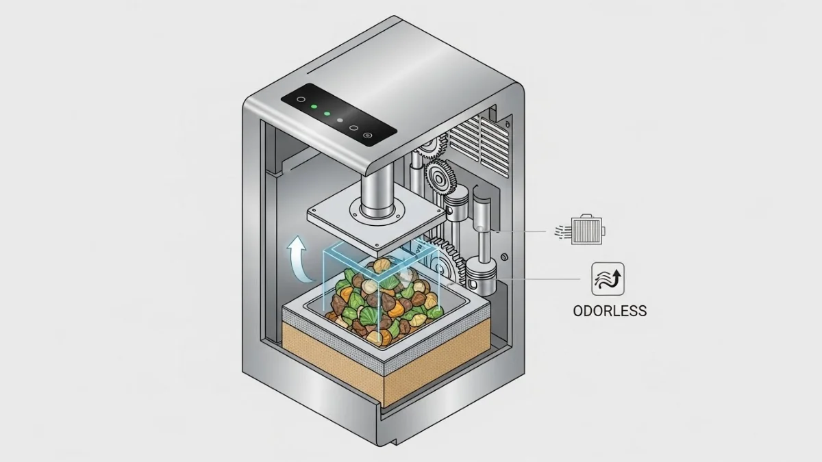 Thiết kế sang trọng của thùng ép rác tiêu chuẩn Đức