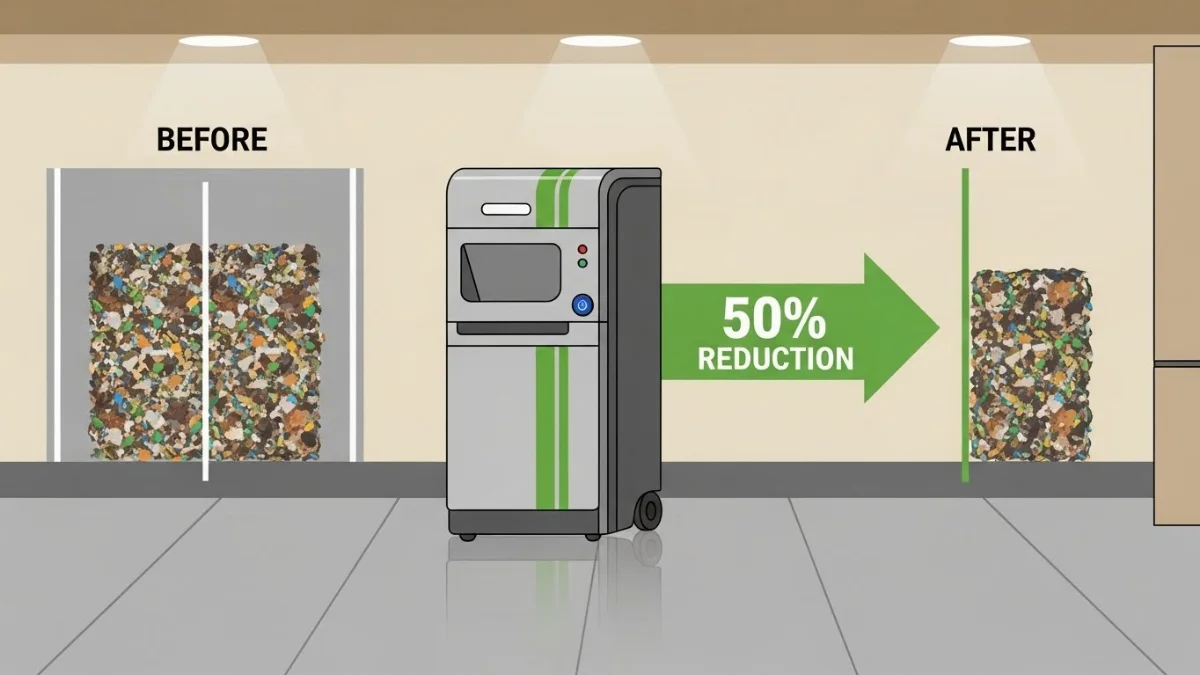 Máy ép rác di động container giúp giảm thể tích rác thải