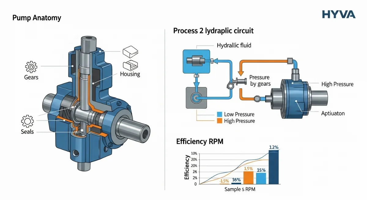 Công nhân thực hiện bảo dưỡng định kỳ cho bơm thủy lực HYVA trên xe ben