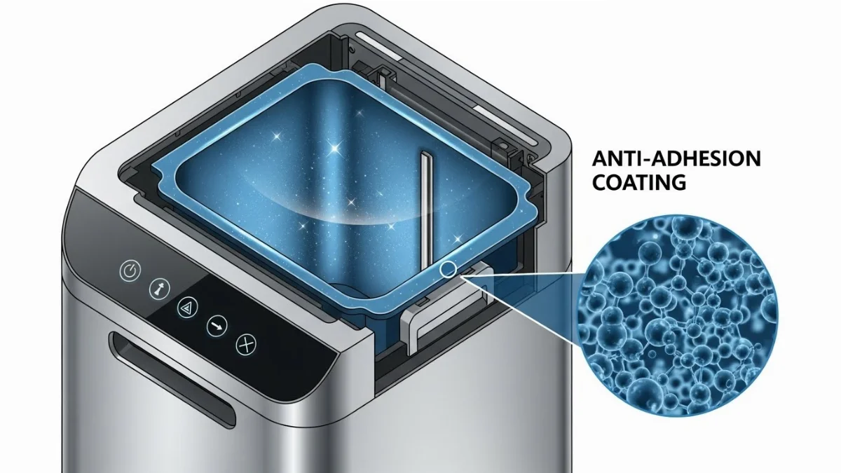 Hình ảnh thùng ép rác bền bỉ với công nghệ chống bám dính