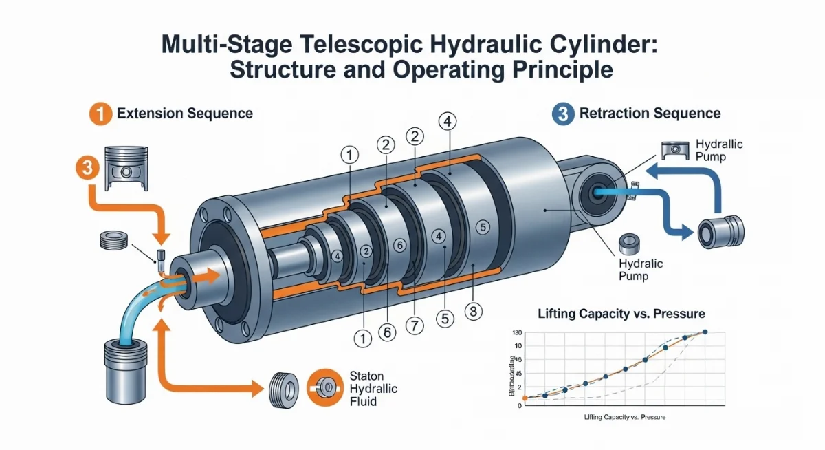 Người thợ đang kiểm tra và bảo dưỡng xi lanh tháp ben thủy lực