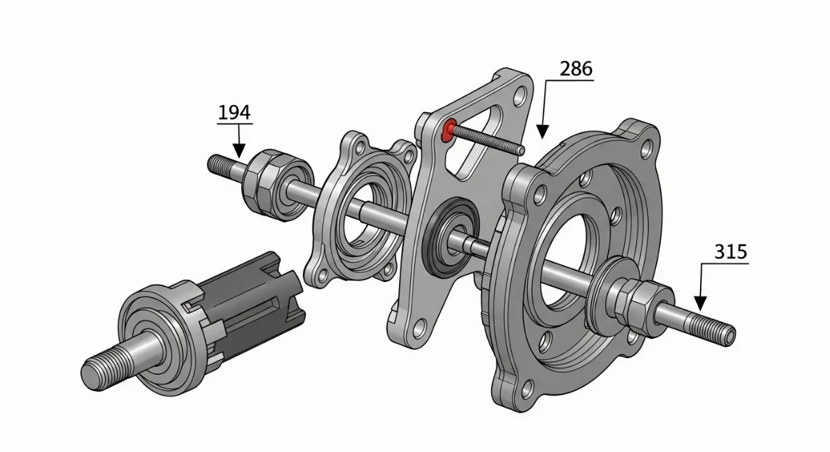 Sơ đồ minh họa cấu tạo chi tiết của xi lanh ống lồng thủy lực