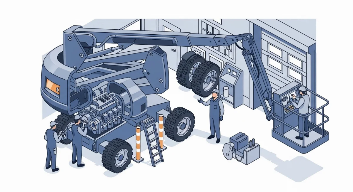 Kiểm tra hệ thống điện và ắc quy xe nâng người