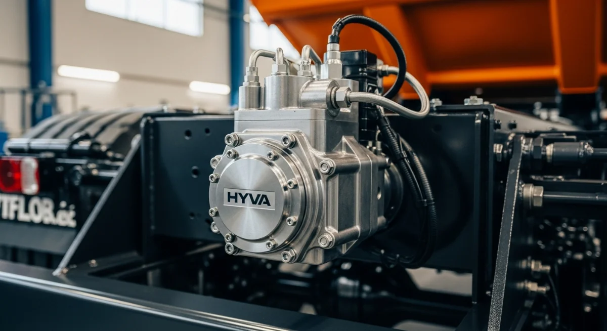 Hình ảnh minh họa bơm thủy lực HYVA hoạt động mạnh mẽ