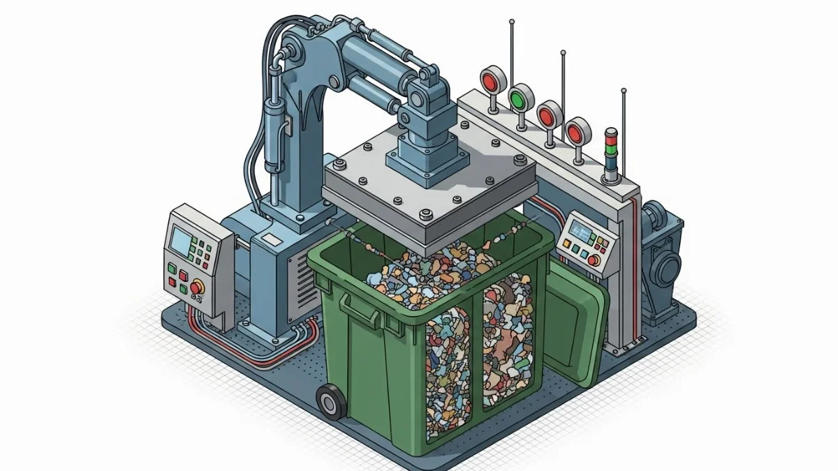 Giải pháp thu gom rác hiệu quả với công nghệ ép tự động tại nhà máy