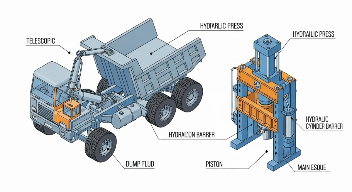 Xi lanh thủy lực công nghiệp trên máy ép