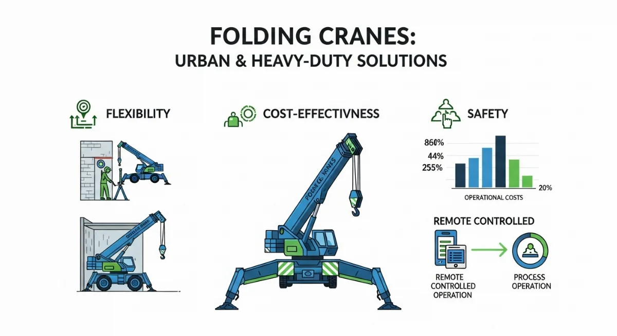 Kỹ thuật viên đang kiểm tra hệ thống thủy lực của cẩu gập trước khi hoạt động