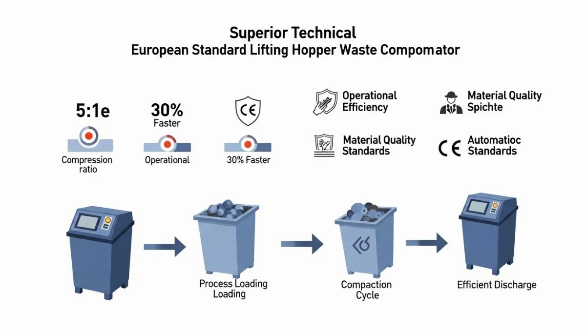Thùng ép rác tiêu chuẩn Châu Âu bền bỉ, ít hỏng hóc