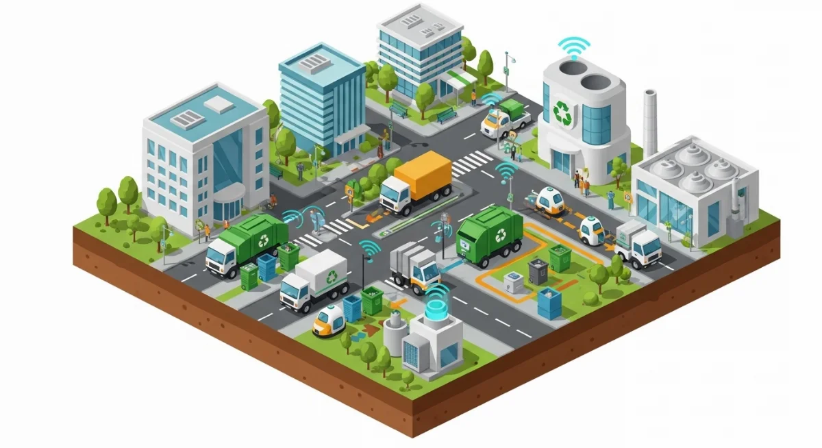 Hệ thống băng tải vận chuyển rác trong nhà máy xử lý chất thải