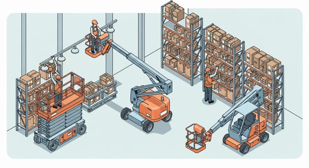 Ứng dụng xe nâng người trong lắp đặt kết cấu nhà xưởng trên cao