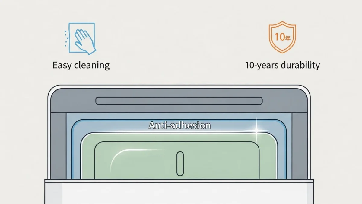 Thùng rác dễ vệ sinh với bề mặt nhẵn bóng không bám bẩn