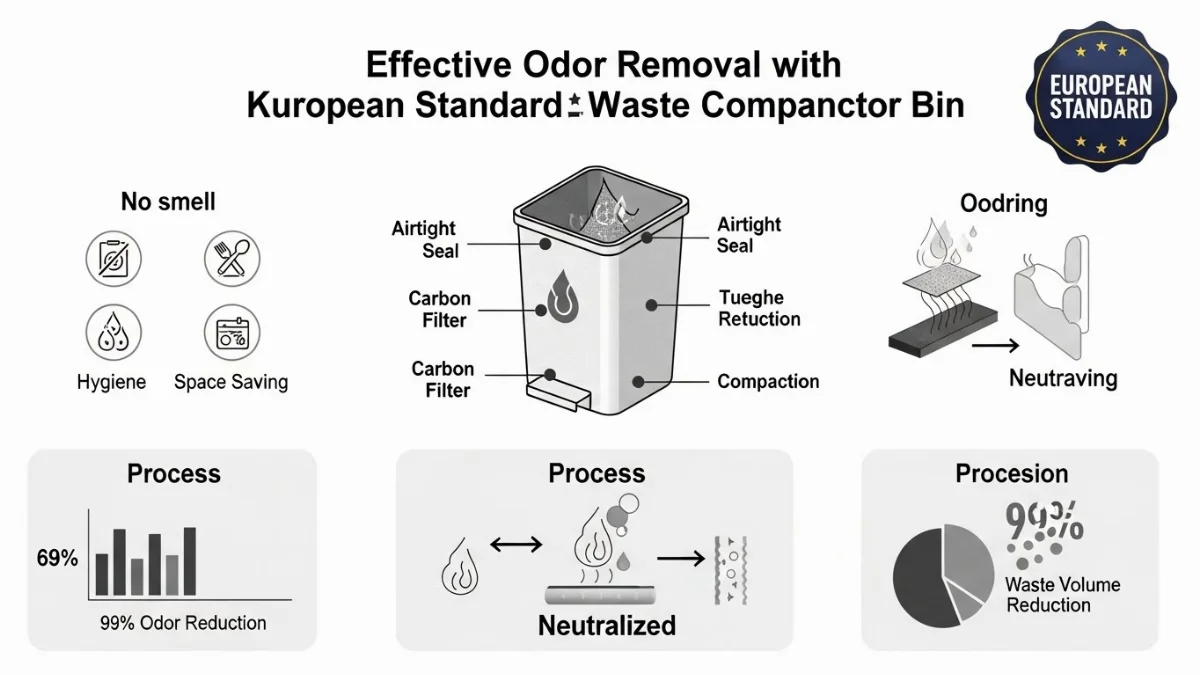 Thùng thu ép rác khử mùi giúp giảm rác thải sinh hoạt