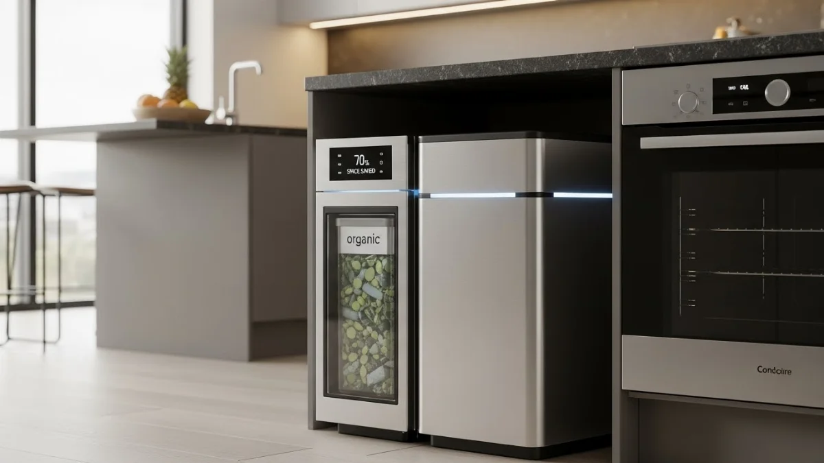 Thùng thu ép rác nhà bếp di động với thiết kế nhỏ gọn, tiện lợi