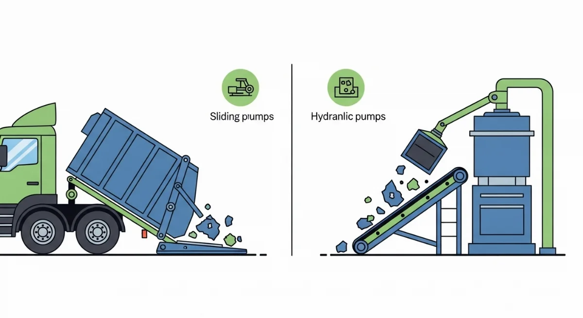 Bơm thủy lực HYVA hiệu suất cao trong hệ thống ép nén rác