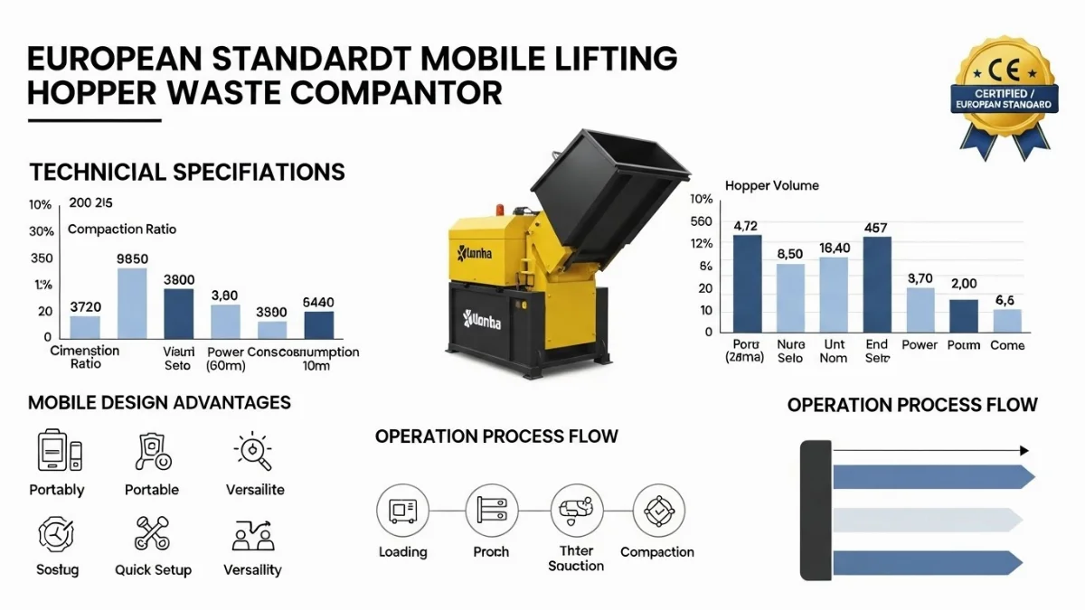 Thùng ép rác phễu nâng di động hiện đại góp phần vào đô thị xanh.