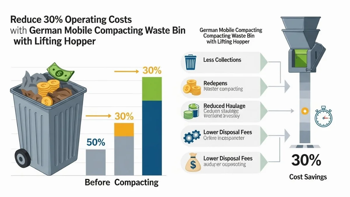 Mua thùng ép rác di động phễu nâng Đức cho quản lý rác bền vững