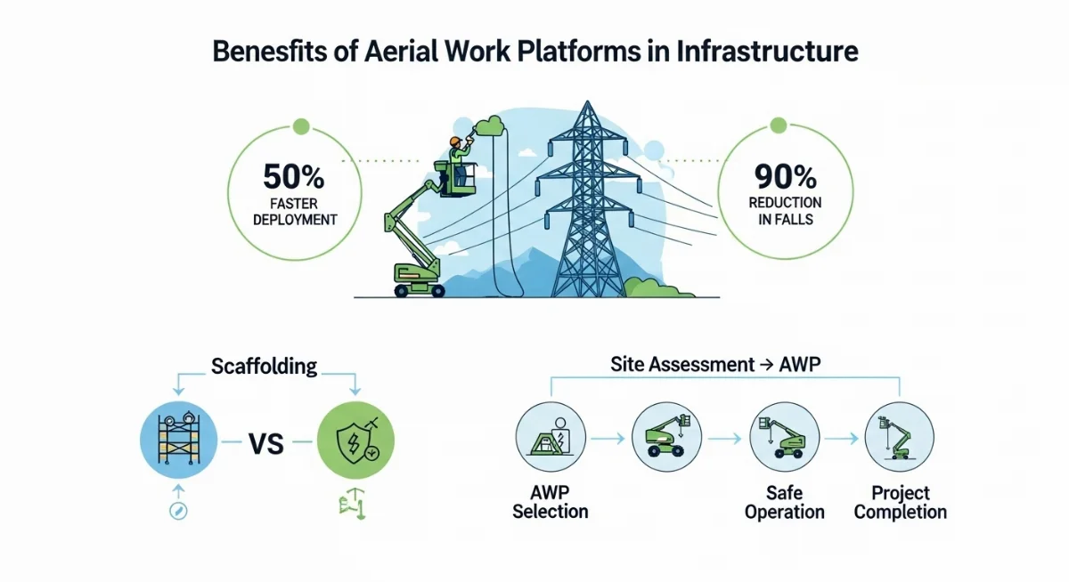 Xe nâng người gắn trên xe tải làm việc trên cao sửa chữa đèn đường