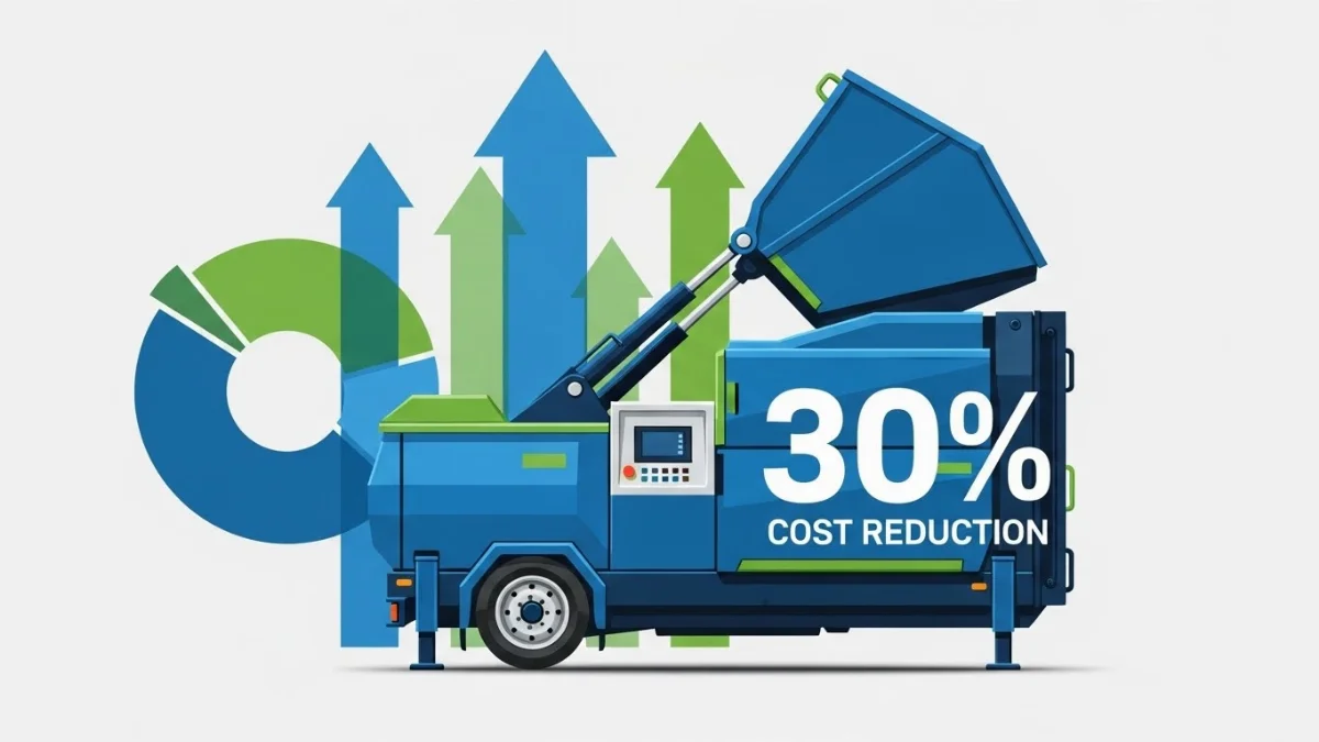 Thùng ép rác di động cho nhà máy sản xuất giúp tối ưu không gian