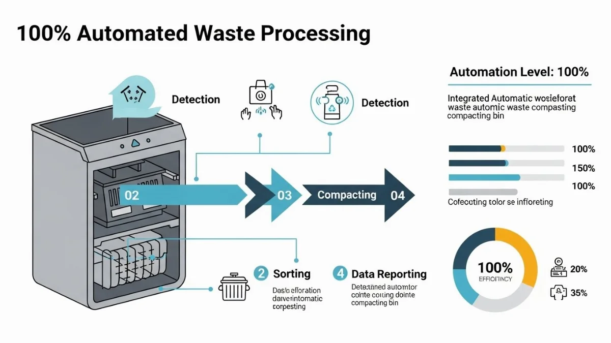Thùng ép rác thông minh tích hợp công nghệ mới cho tương lai