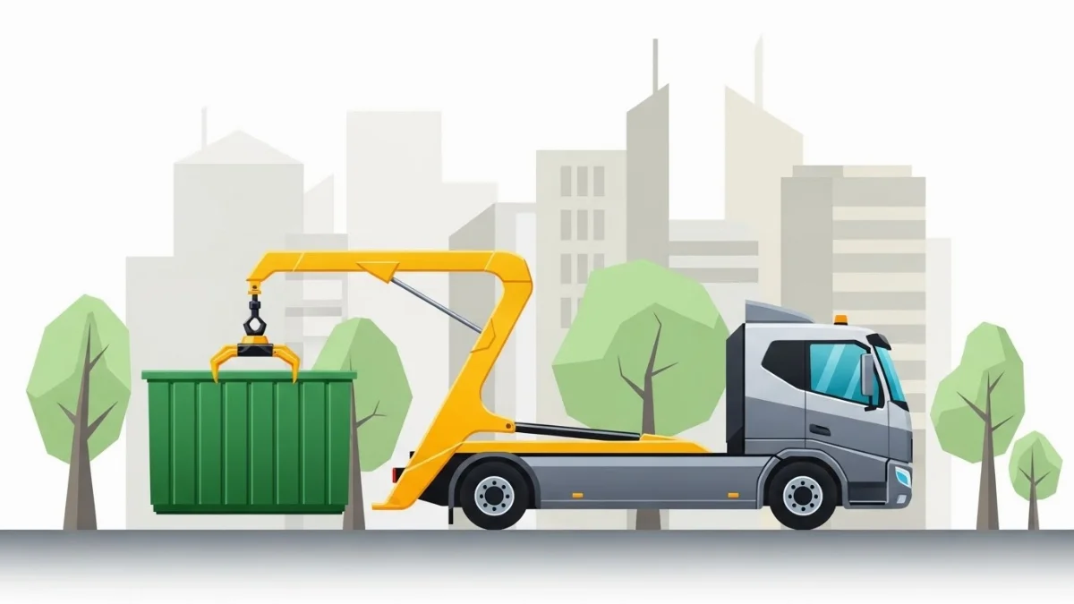 Hệ thống hooklift tự động giúp vận chuyển rác nhanh chóng và tiết kiệm nhân công