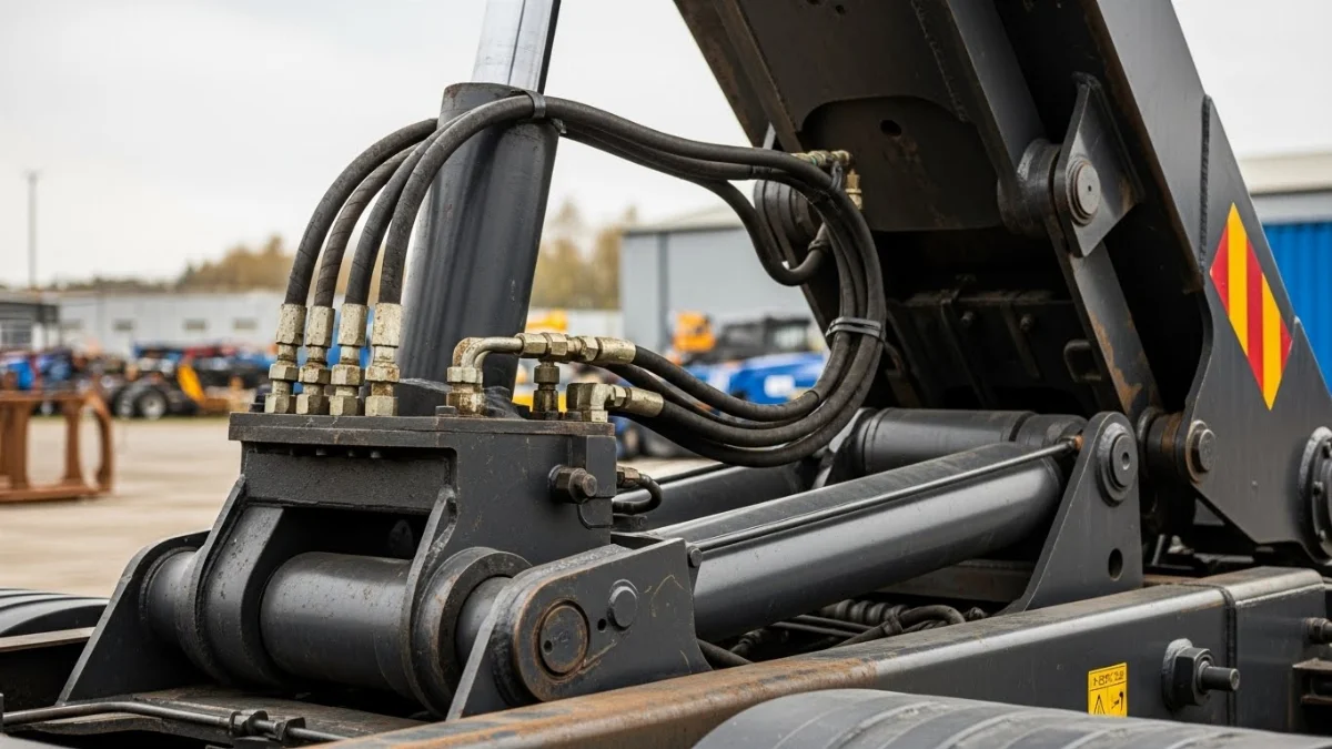 Xe hooklift Đức nâng hạ container bằng hệ thống thủy lực