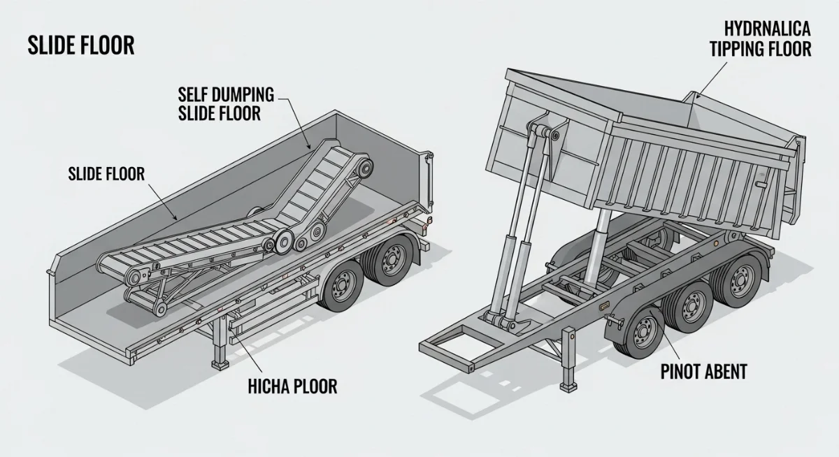 Sàn trượt tự đổ dỡ hàng trong nhà kho với không gian hẹp