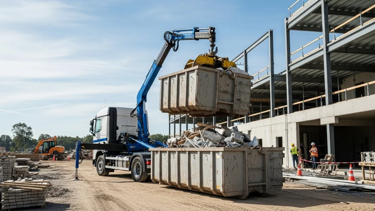 Xe Hooklift hiện đại giảm 70% nhân công vận chuyển hàng hóa