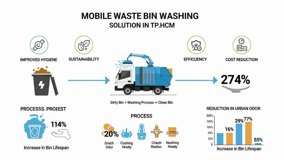 Xe rửa thùng rác là thiết bị vệ sinh môi trường không thể thiếu