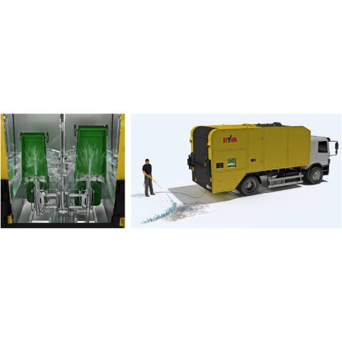 Xe chuyên dụng  rửa thùng rác di động